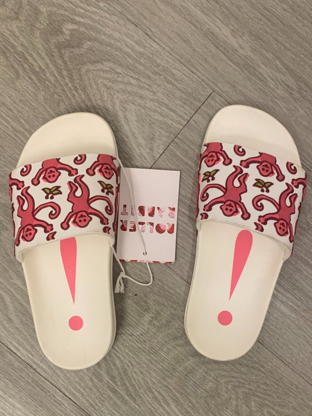 ! Roller Rabbit Monkey Print Slides (NWT)